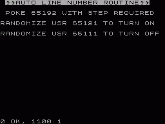 Auto Line Number Screenshot