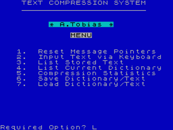 Text Compression System Screenshot