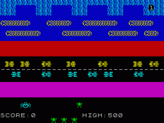 Froggy Screenshot 1 (Spectrum 48K)