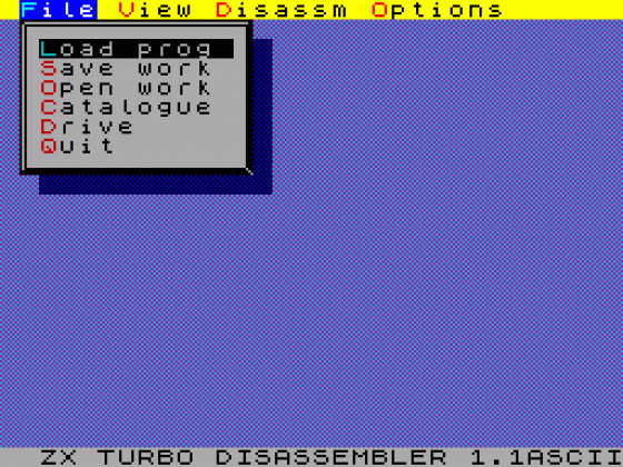 ZX Turbo Disassembler Screenshot