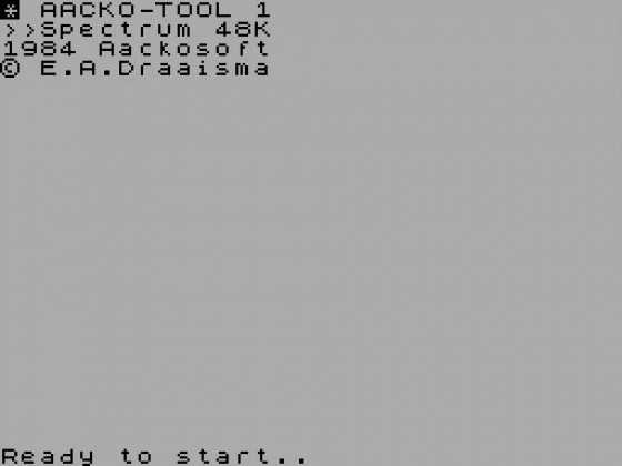 Aacko Super Tool Screenshot 1 (Spectrum 48K)