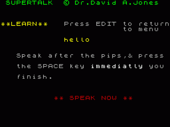 Super Talk Screenshot 1 (Spectrum 48K)