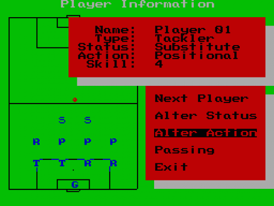 Football Manager: World Cup Edition Screenshot 1 (Spectrum 48K)