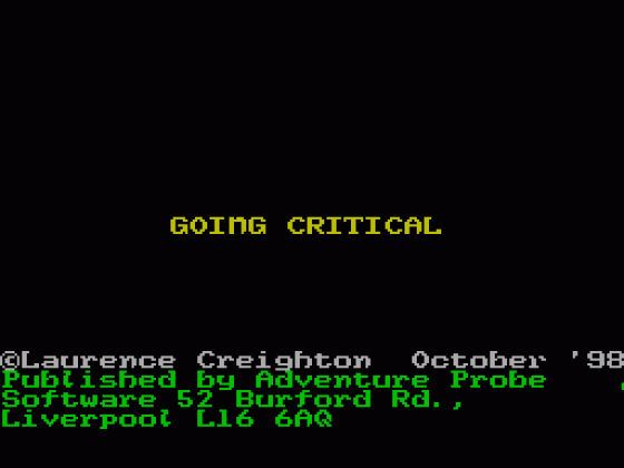 Going Critical