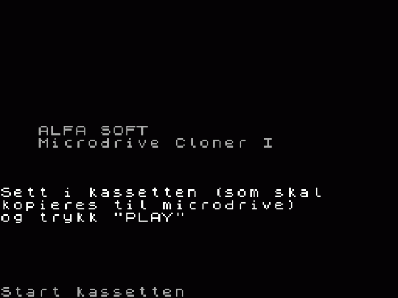 Microdrive Cloner I Screenshot