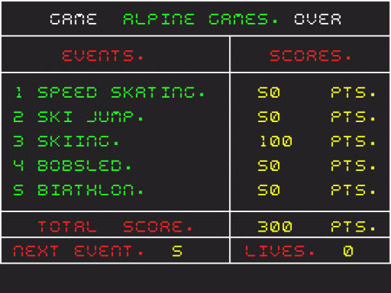 Alpine Games Screenshot 25 (Spectrum 48K/128K)