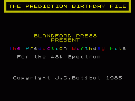 The Prediction Birthday File