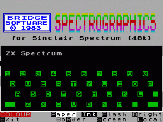 Spectrographics Screenshot 1 (Spectrum 48K)