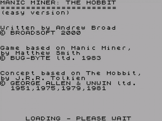 Manic Miner: The Hobbit