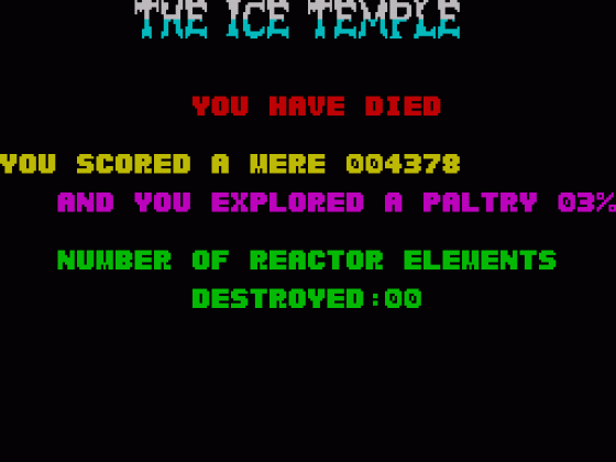 The Ice Temple Screenshot 11 (Spectrum 48K/128K/+2)