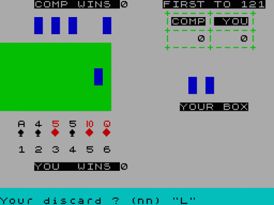 Card Games Screenshot 1 (Spectrum 48K)