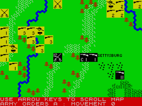 Gettysburg Screenshot 1 (Spectrum 48K)