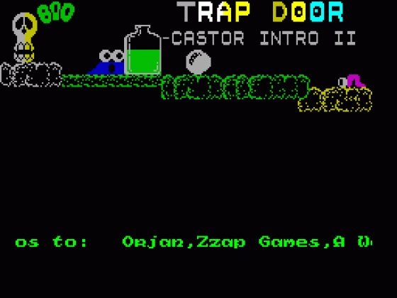 Castor Intro 2: Trap Door Screenshot 1 (Spectrum 48K)