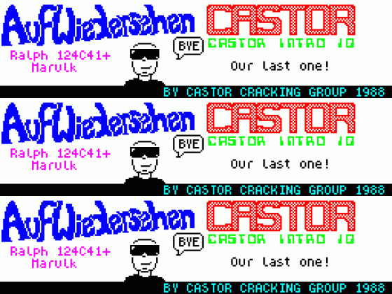 Castor Intro 10: Auf Wiedersehen Screenshot 1 (Spectrum 48K)