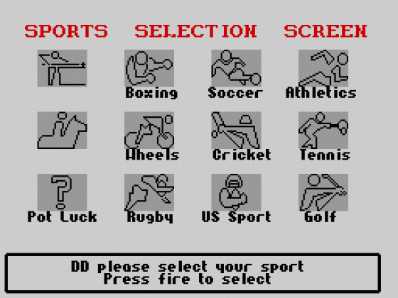 Sporting Triangles Screenshot 1 (Spectrum 48K)