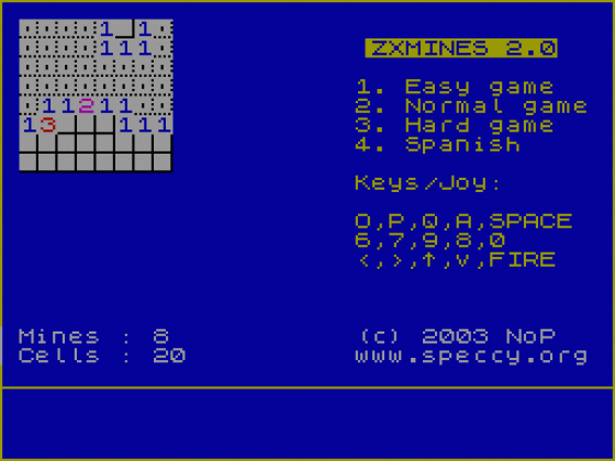 ZX Mines 2 Screenshot 1 (Spectrum 48K)