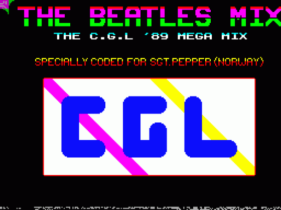 The Beatles Mix: The C.G.L. '89 Mega Mix Screenshot 1 (Spectrum 48K)