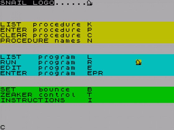 Snail Logo Screenshot 1 (Spectrum 48K)