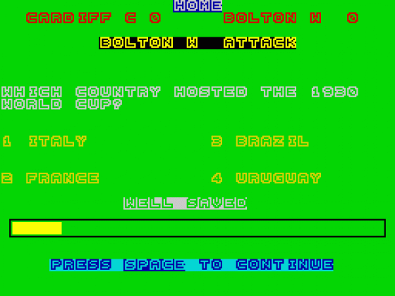 Soccer Q Screenshot 1 (Spectrum 48K/128K)