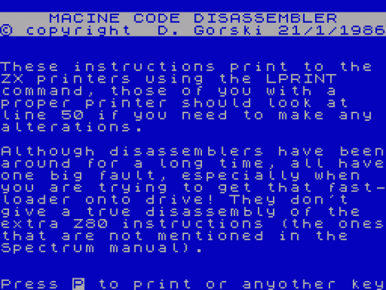 Machine Code Disassembler Screenshot