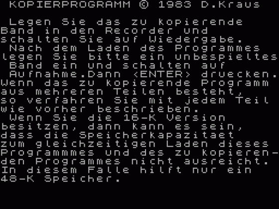 Kopierprogramm Screenshot