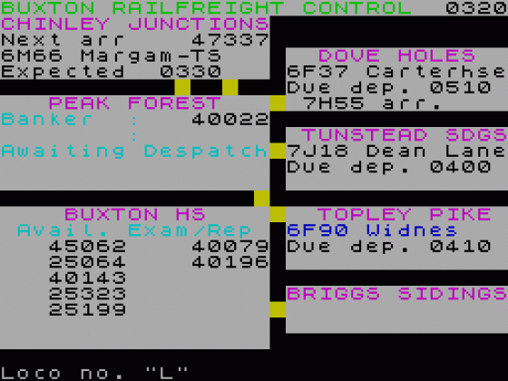 RTC Buxton Screenshot 1 (Spectrum 48K)