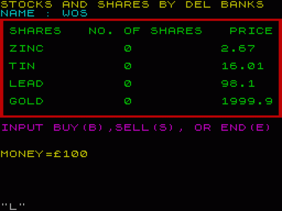 Stocks and Shares Screenshot