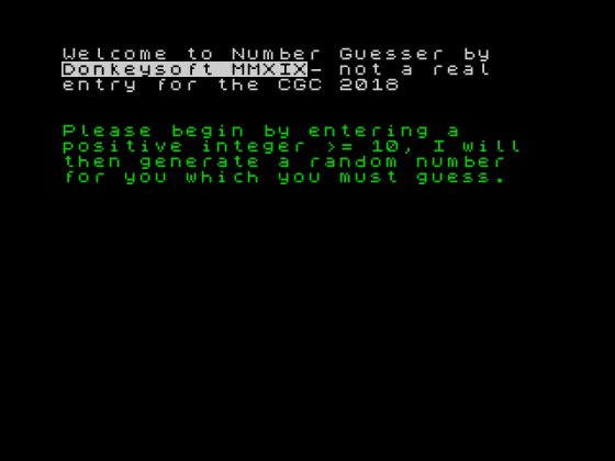 Number Guesser Screenshot 1 (Spectrum 48K)