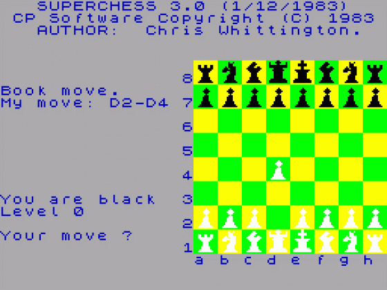 Chess Player 2150 Screenshot 1 (Spectrum 48K)