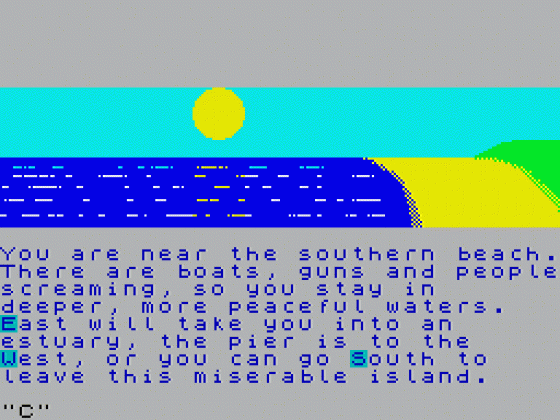 Jaws: The Text Adventure Screenshot 7 (Spectrum 48K/128K)