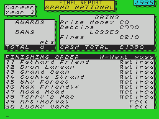 Grand National Screenshot 9 (Spectrum 48K)