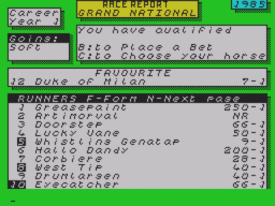 Grand National Screenshot 12 (Spectrum 48K)