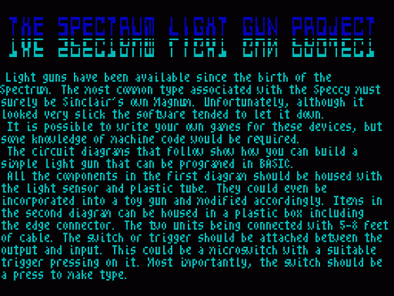 The Spectrum Light Gun Project Screenshot