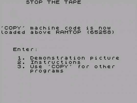 ZX Lprint Mk2 Screenshot 1 (Spectrum 48K)