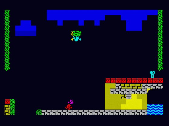 Monkey J. In: The Treasure Of The Gold Temple That Was Lost In The Forest Until He (or She?) Found It Screenshot 6 (Spectrum 48K/128K/+2/+3)