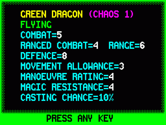 Chaos Screenshot 8 (Spectrum 48K)
