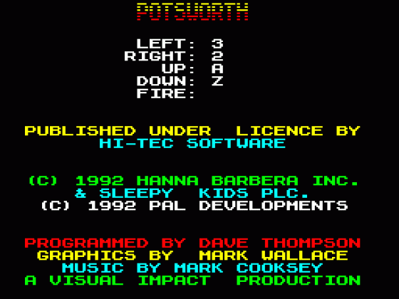 Potsworth & Co. Screenshot 10 (Spectrum 48K/128K/+2/+3)