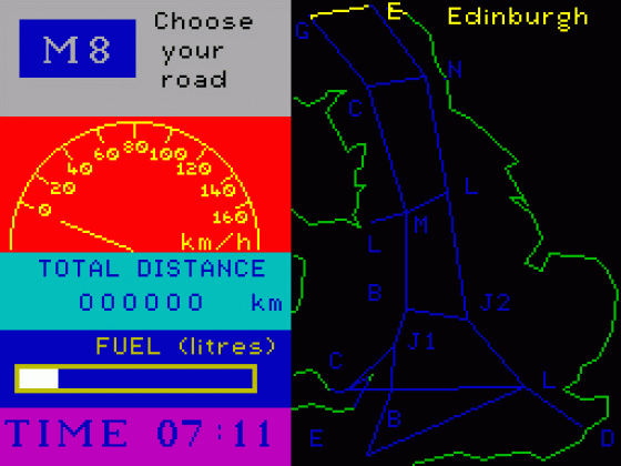 Car Journey Screenshot 1 (Spectrum 48K)