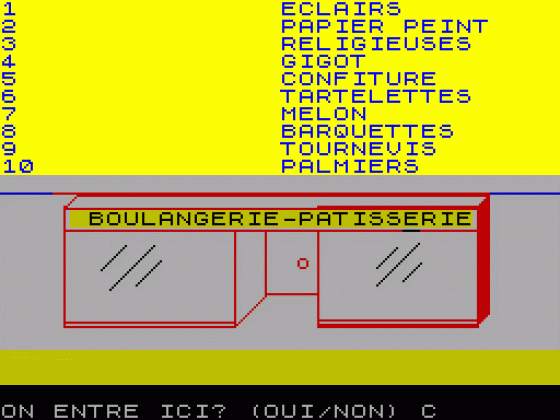 French Shopping Screenshot 1 (Spectrum 48K)