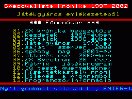 Speccyalista Kronika Screenshot