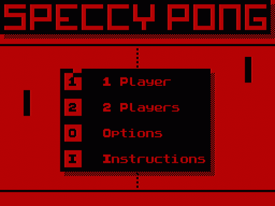 Speccy Pong Screenshot 14 (Spectrum 48K/128K/+2/+3)