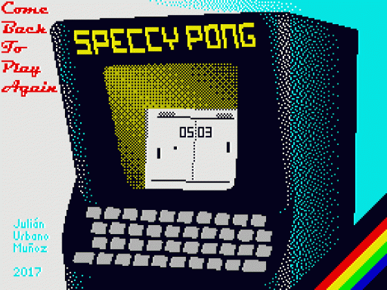 Speccy Pong Screenshot 16 (Spectrum 48K/128K/+2/+3)