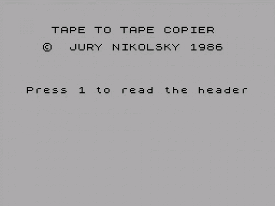 Tape to Tape Copier Screenshot