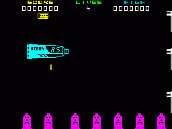 Battle Of The Toothpaste Tubes Screenshot 1 (Spectrum 48K)