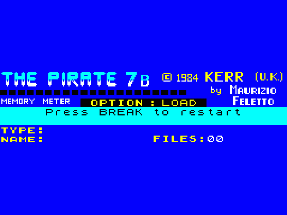 Pirate 7B - Special Agent Screenshot 1 (Spectrum 48K)