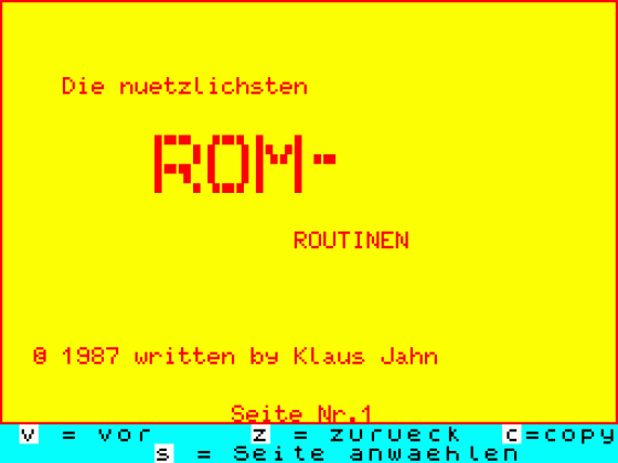 ROM Routinen Screenshot