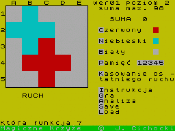 Magiczne Krzyze Screenshot 1 (Spectrum 48K)