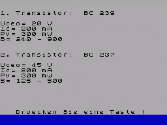 Transistorberechnung Screenshot