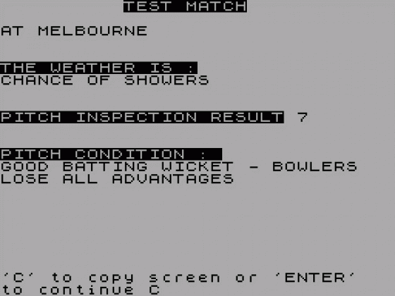 Champions of Cricket + World Cup Cricket - Data Cassette 1992 Screenshot