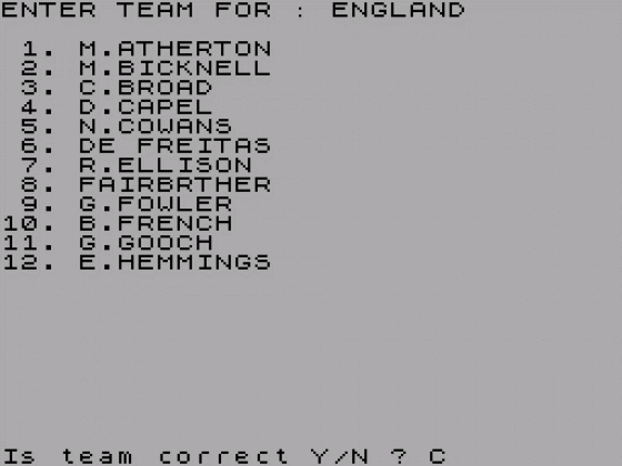 Revised Champions of Cricket 1994 Screenshot